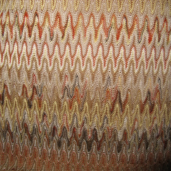 Vintage Y2K Ann Taylor Loft Knit Tank Top Cami Chevron Brown Tan Khaki Boho Chic - Picture 6 of 8